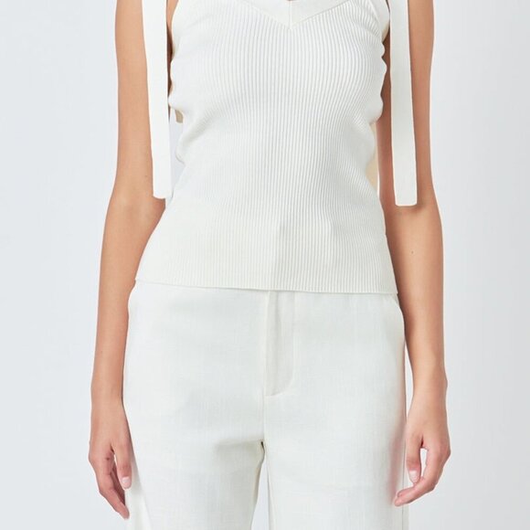 NEW ENDLESS ROSE - Knit V Neck Tank Top White Size XS - Picture 2 of 5